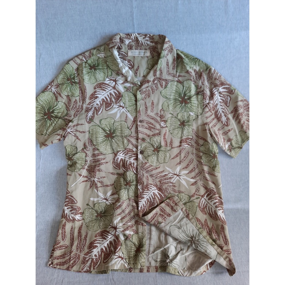 Island Republic Men's 2XL Pure Silk Bohemian Summer Multicolor Button's Shirt